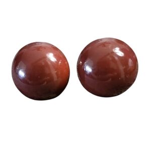 Vintage Brown Round Clip On Stud Earrings